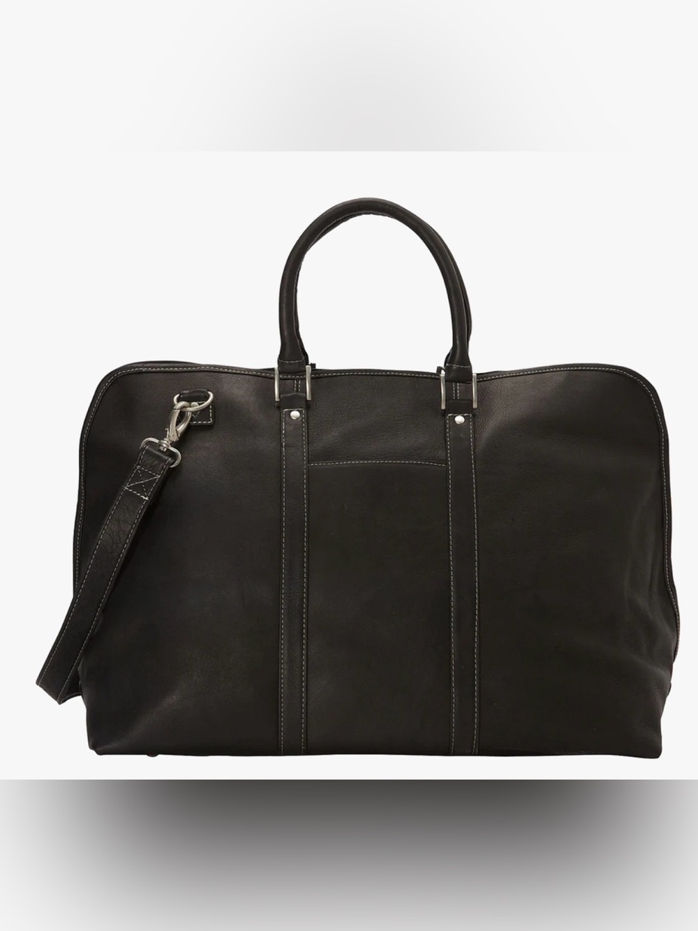 LE DONNE Black Leather Unisex Weekender bag NWT